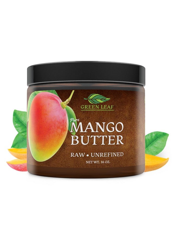 Green Leaf Naturals Raw Unrefined Mango Butter | Body Butter for Dry Skin | Mango Body Butter for Women & Men| Rich in Vitamin C Vitamin E & Vitamin A | Facial Cleanser |Use DIY with Shea Butter Cocoa Butter or Aloe Vera - Image 1