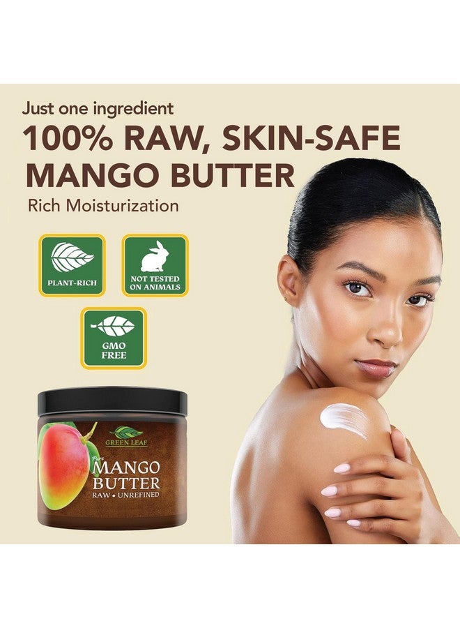 Green Leaf Naturals Raw Unrefined Mango Butter | Body Butter for Dry Skin | Mango Body Butter for Women & Men| Rich in Vitamin C Vitamin E & Vitamin A | Facial Cleanser |Use DIY with Shea Butter Cocoa Butter or Aloe Vera - Image 2