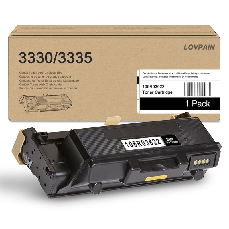 Phaser 3330 Black High Capacity Toner Cartridge 106R03622 1Pack Compatible Toner Cartridge Replacement for Xerox Phaser 3330 WorkCentre 3345 3335 Printer