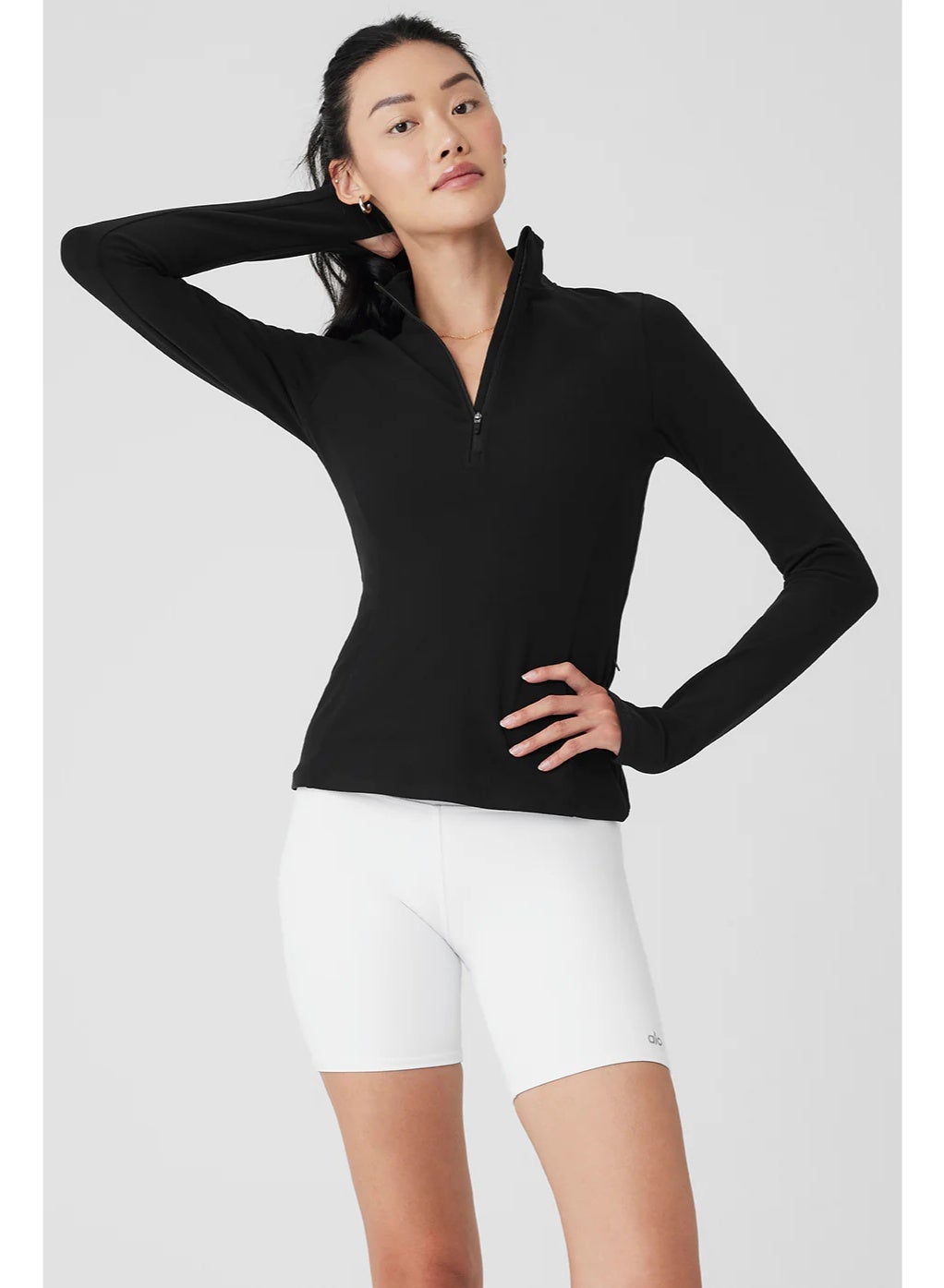 【Alo Yoga】Alosoft 1/2 Zip Rapid Pullover Alosoft 1/2 Zip Rapid Pullover - Black | ALO