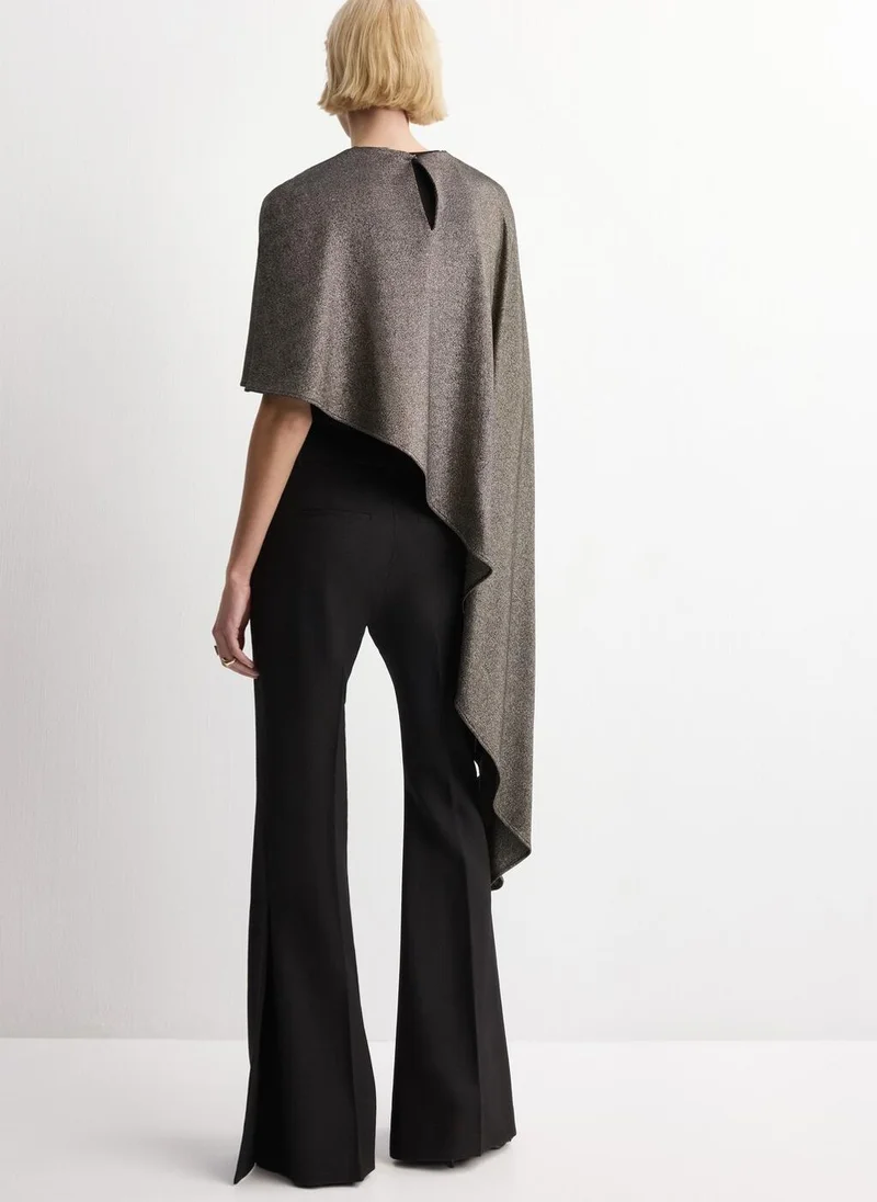 MANGO Asymmetric lúrex cape