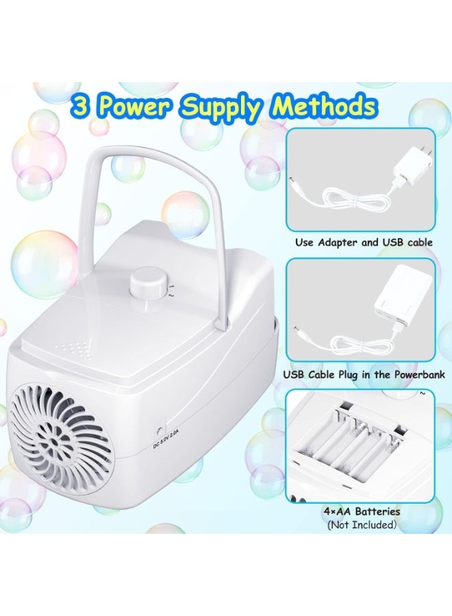 YOUWE7 Bubble Machine Automatic Bubble Blower, 10000+ Bubbles Per Minute with 2 Speeds, 8 Wands Bubble Maker, Plug-in or Batteries Bubbles Summer Toys for Outdoor Indoor Party Birthday - Image 5