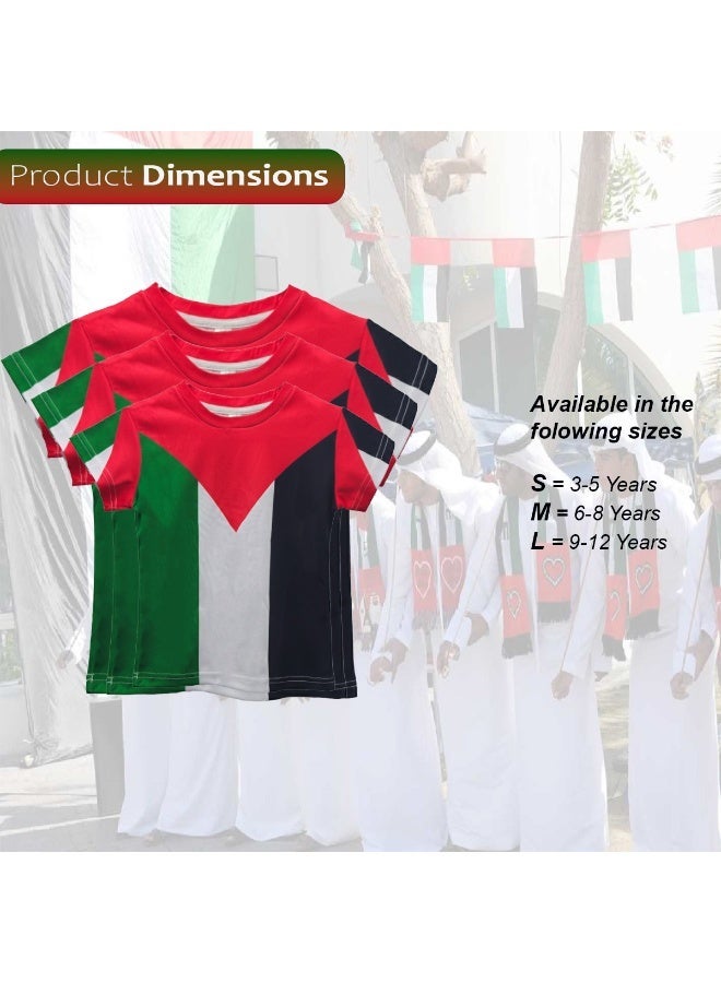 المنزل الذكي هوم سمارت تيشيرت علم اليوم الوطني مع قبعة للأطفال احتفل باليوم الوطني لدولة الإمارات العربية المتحدة بأناقة الزي الوطني لدولة الإمارات العربية المتحدة للمناسبات الوطنية الاحتفالية - Image 2