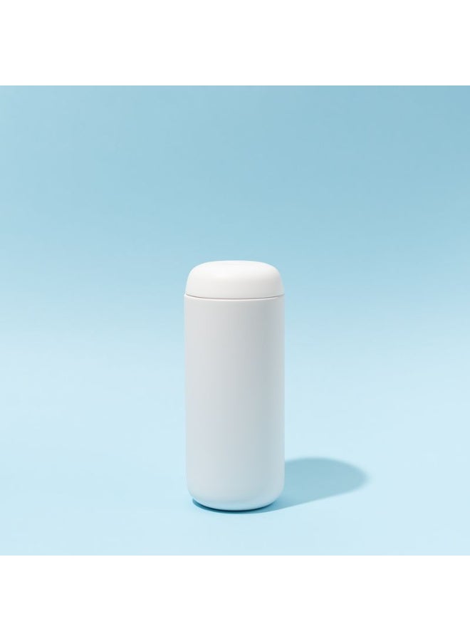 ستورم كوب حراري معزول من السيراميك مصنوع من الفولاذ المقاوم للصدأ بسعة 473 مل، يحافظ على السخونة والبرودة مع 3 أغطية وماصة قابلة لإعادة الاستخدام، ابيض مطفي - Image 3