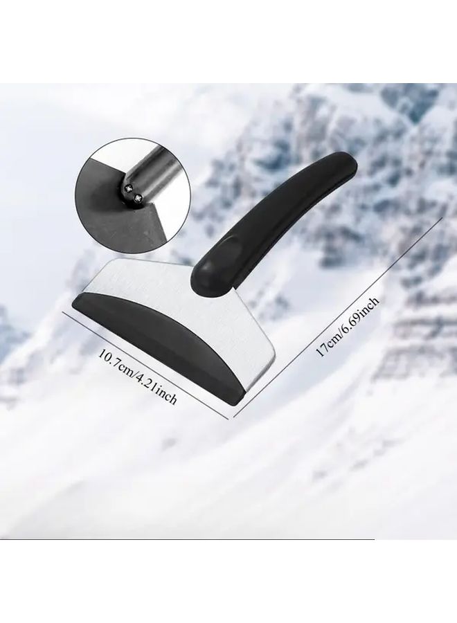5 Pcs Short Handle Stainless Steel Car Snow Shovel And Ice Scraper Set - Image 2