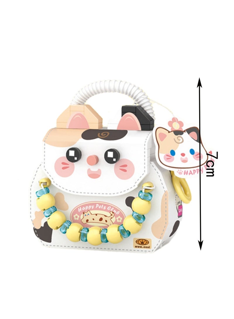 Cute Cat Bag 360pcs, Girls Cartoon Bag Building Block Model Toy Children'S Educational Assembly Gift - Image 2