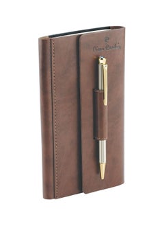 pierre cardin Gift Set Box Pack Comfortable Ball Pen And Brown Diary Smudge Smooth Refillable Pen Ideal For Gifting Pack Of 1  - Image 1