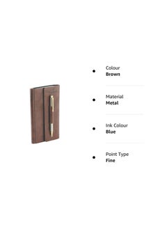 pierre cardin Gift Set Box Pack Comfortable Ball Pen And Brown Diary Smudge Smooth Refillable Pen Ideal For Gifting Pack Of 1  - Image 3