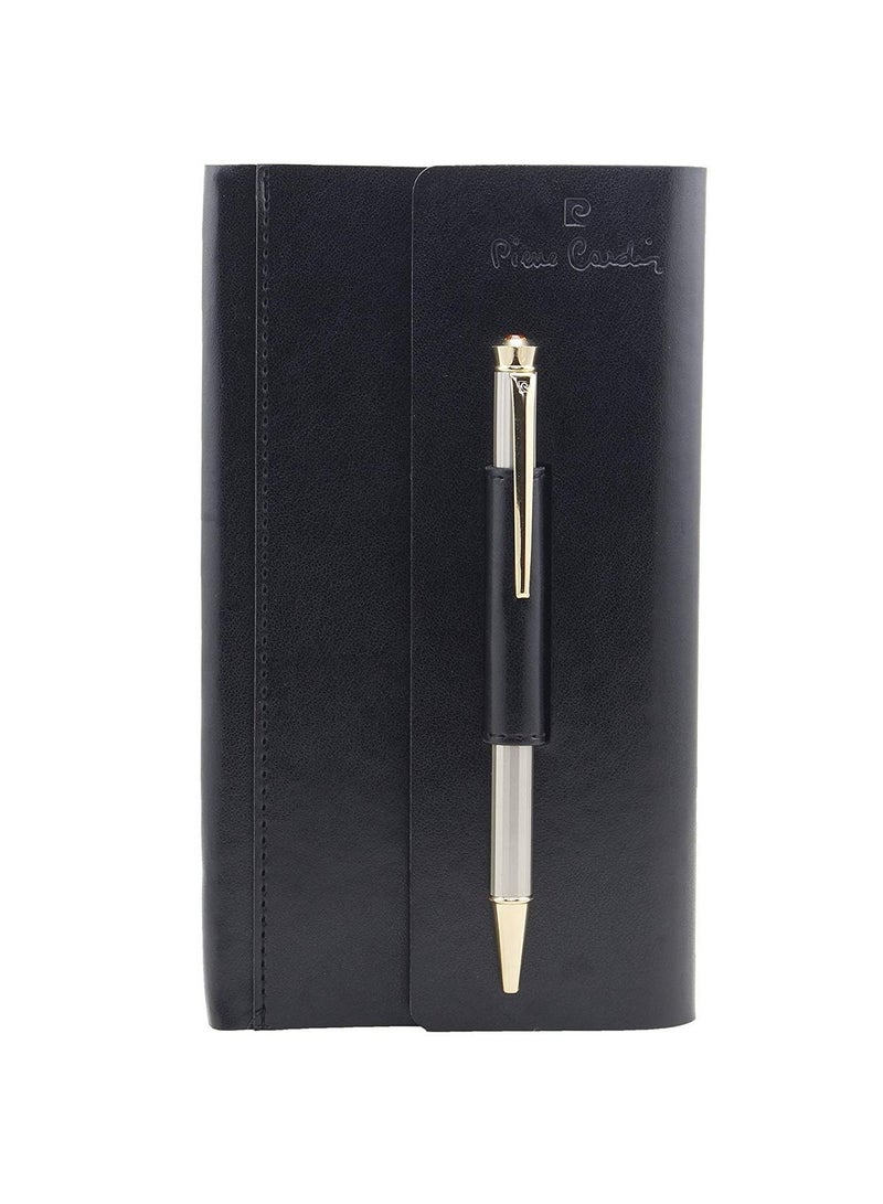 بيير كاردان مجموعة صندوق هدايا قلم كرة مريح وقلم مذكرات بني ناعم قابل لإعادة الملء مثالي للهدايا حزمة من 1 - Image 4