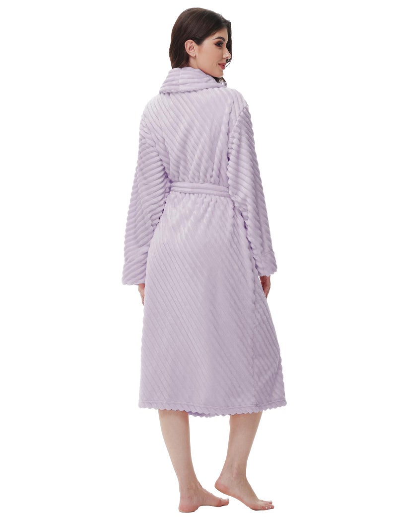 Yurhap Premium Robes for Women - Super Soft Cozy Fleece Womens Robe Plush Long Bathrobe - Image 2
