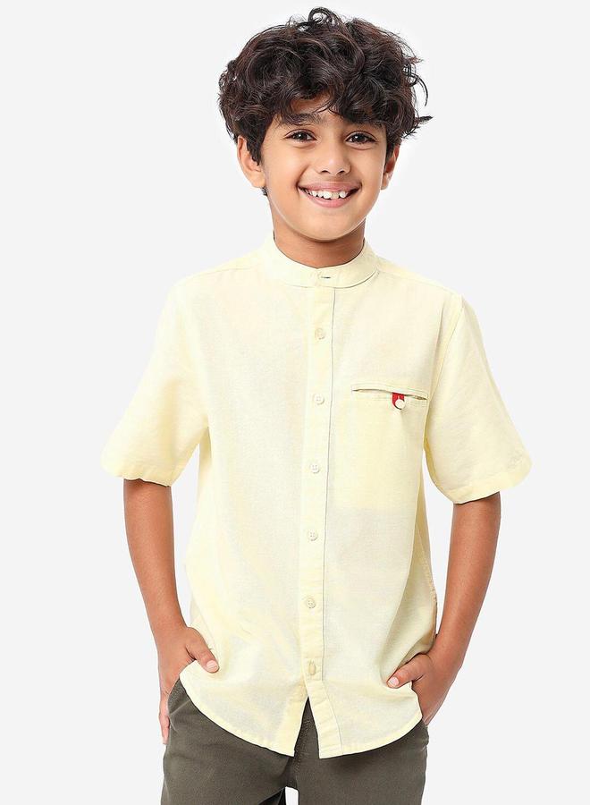 بونكيدز قميص قطني مطبوع للأولاد باللون الأصفر - Image 1