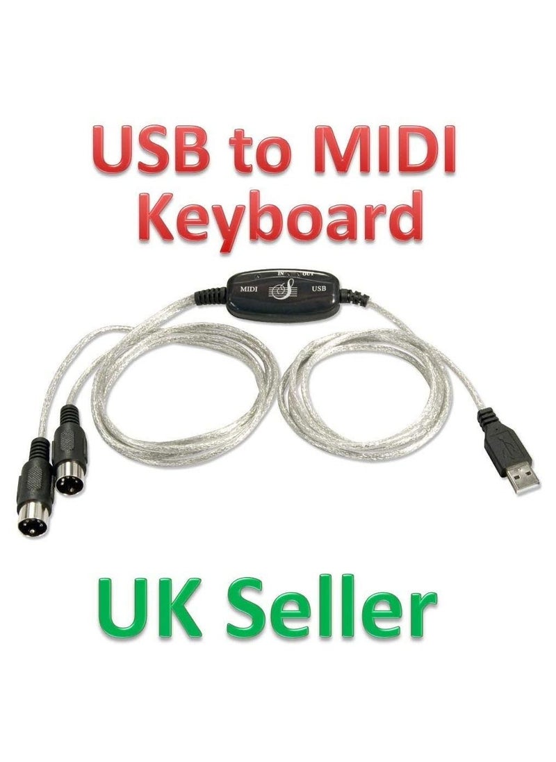 USB To Midi Interface Piano Music Keyboard Cable Adapter Converter For PC