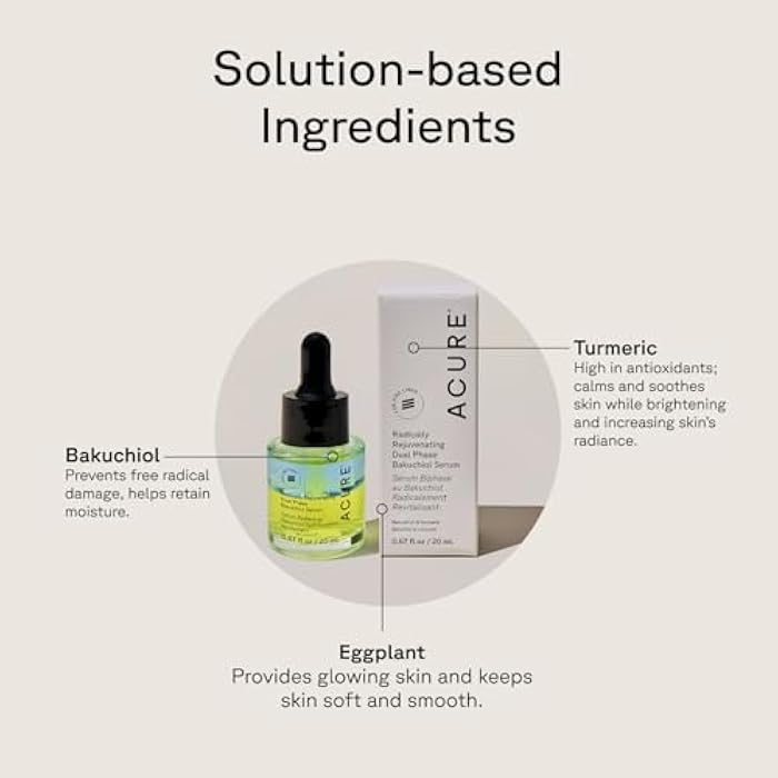 Acure Radically Rejuvenating Dual Phase Bakuchiol Serum - Bakuchiol Oil Serum for Face, Anti Aging Retinol Alternative for Wrinkles & Fine Lines, Cold Pressed Botanical Oils, Vegan - 0.67 fl oz - Image 4