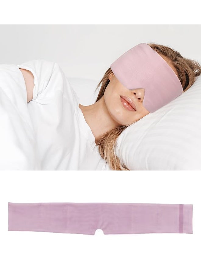 Weighted Sleep Eye Mask, Oversize Soft Eyewear with Nose Pad, Soft and Gentle Pressure Eye Mask, for Men Women Side Sleeper Airplane Meditation Night Travel - Pink - Image 1