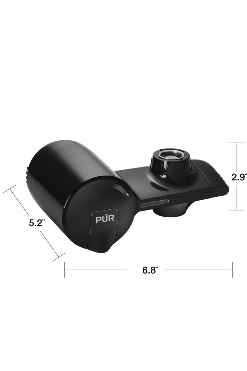 بور نظام ترشيح المياه PUR PLUS المثبت على الصنبور، أسود - حامل صنبور أفقي لمياه نقية ومنعشة، PFM100B - Image 3