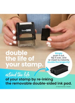 ExcelMark Payment Due Upon Receipt Self Inking Rubber Stamp - Red Ink  - Image 5