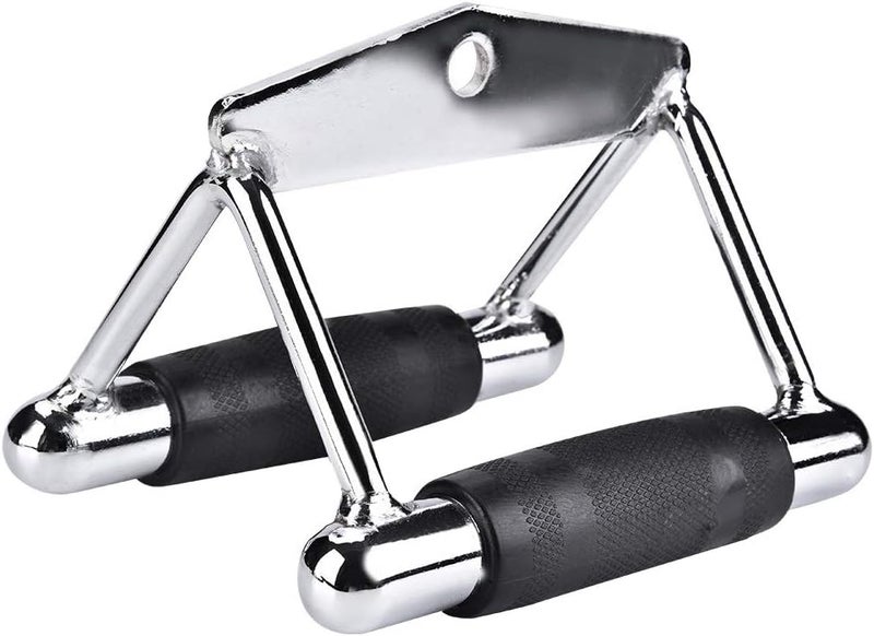 klarako Double D Row Handle Cable Attachment, Heavy Duty Steel Rowing Machine Exercise Handle Non-Slip Triceps V Shape Press Down Bar with Rubber Handg for Home Gym Workout Strength ing - Image 1