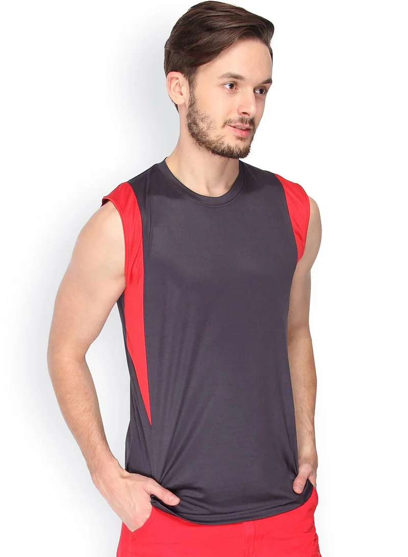 كامبوس سوترا تيشيرت رياضي رجالي أزرق فولاذي بكتف جانبي