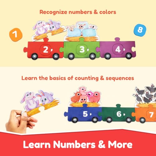 Bloomingo 123 Ride with Animals : Hands-On Counting, Number Recognition & Early Math for Kids | 50+ Engaging Pieces, Flashcards & Activity Sheets | Educational Matching Game for Kids Ages 3+ - Image 2