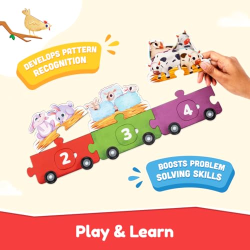 Bloomingo 123 Ride with Animals : Hands-On Counting, Number Recognition & Early Math for Kids | 50+ Engaging Pieces, Flashcards & Activity Sheets | Educational Matching Game for Kids Ages 3+ - Image 3
