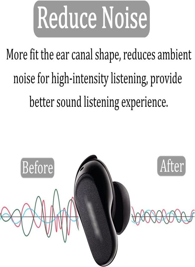 ALXCD Foam Eartips Compatible with Bose QuietComfort Earbuds II 2022 New, 6 Pairs S M L Sizes Soft Memory Foam Ear Tips, Compatible with Bose QuietComfort Earbuds ii 2022, Black sml - Image 4