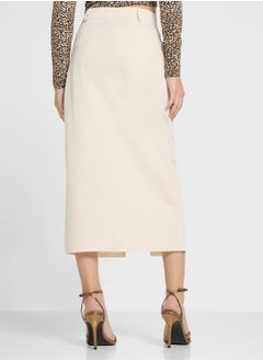 Ginger Denim Midi Skirt With Slit  - Image 2