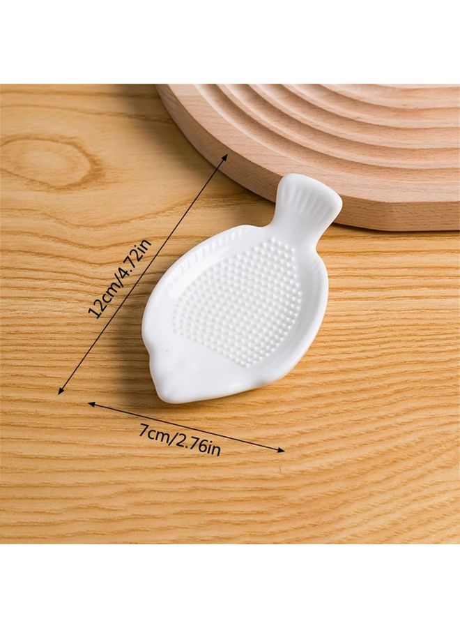 Elegant White Ceramic Manual Ginger Grater Garlic Crusher Ideal For Radish - Image 4