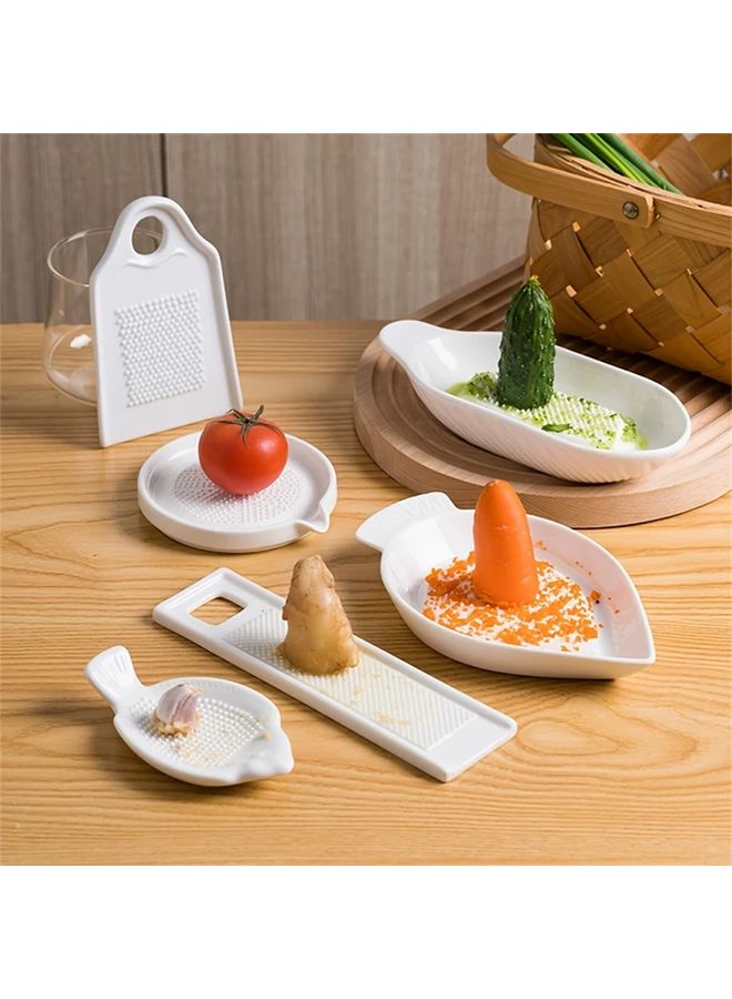 Elegant White Ceramic Manual Ginger Grater Garlic Crusher Ideal For Radish - Image 1
