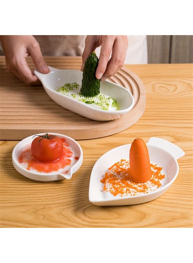 Elegant White Ceramic Manual Ginger Grater Garlic Crusher Ideal For Radish - Image 5