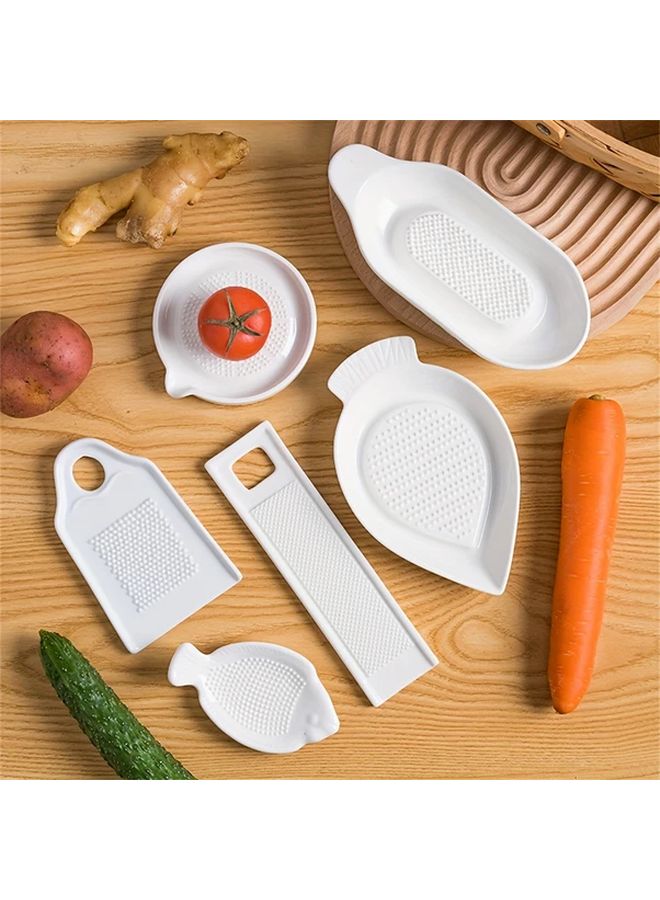 Elegant White Ceramic Manual Ginger Grater Garlic Crusher Ideal For Radish - Image 2