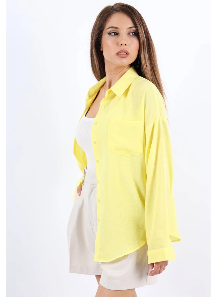 Ritnice Women's Well Yellow Linen Shirt