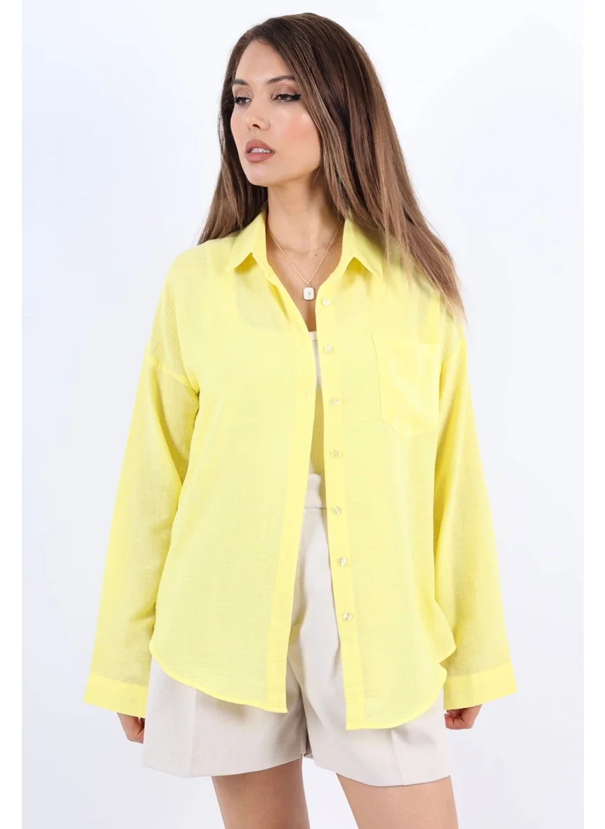 Ritnice Women's Well Yellow Linen Shirt