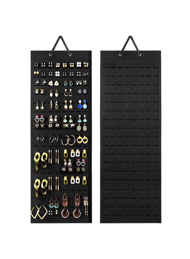 Lolalet Lolalet Hanging Earring Holder Organizer with 20 Hooks for Women, Earring Organizer Wall Earrings Hanger Pierced Earring Storage, Felt Stud Earring Display, 608 Holes for Earrings - Black, 1 Pack  - Image 1