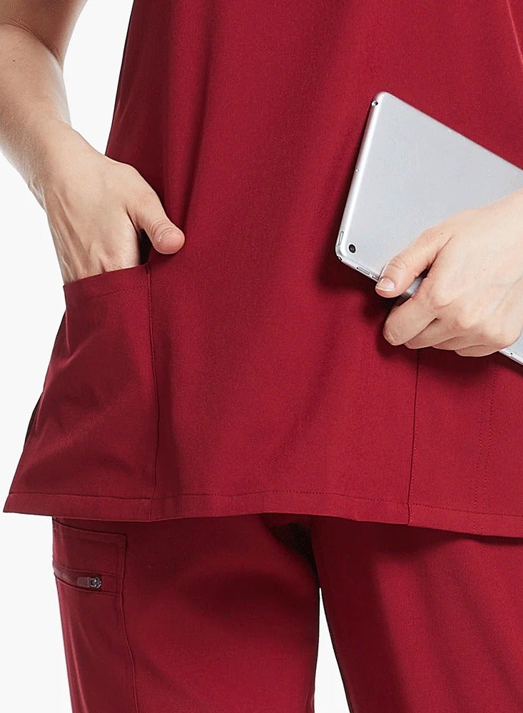 بدلة UW Scrub للزي الطبي الشجاع/النسائي 309ts - كستنائي  - Image 4