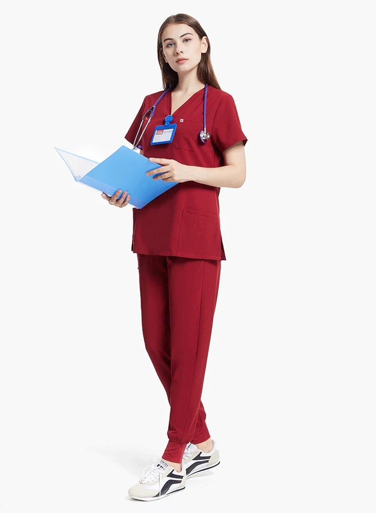 بدلة UW Scrub للزي الطبي الشجاع/النسائي 309ts - كستنائي  - Image 1