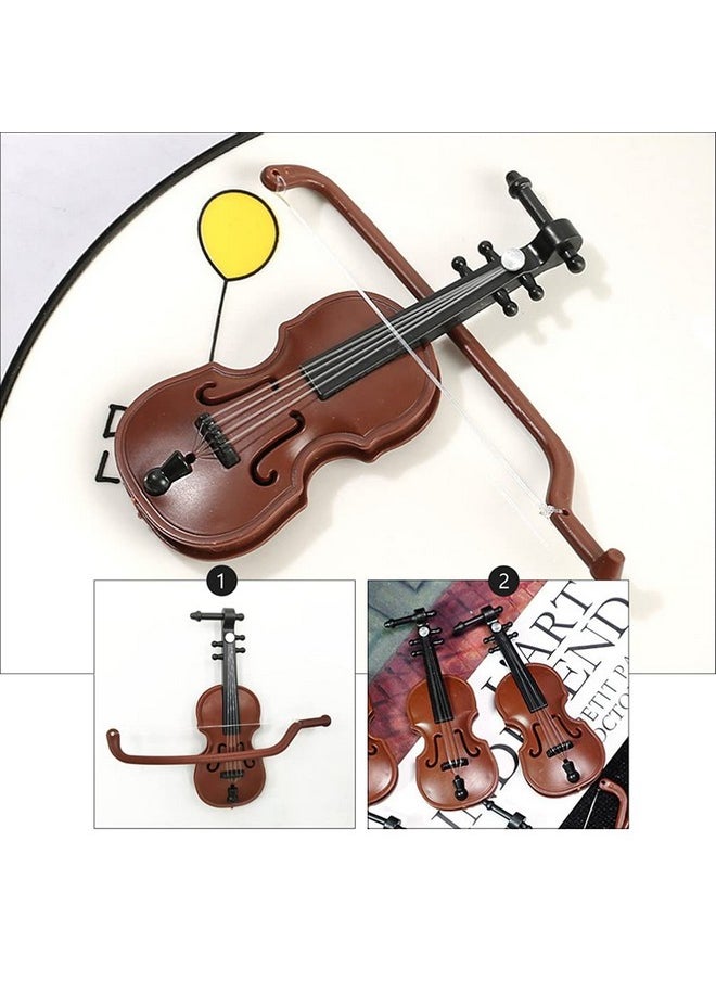BESTOYARD BESTOYARD 20 Sets Miniature Violin Tiny Violin Mini Musical Instrument Miniature Violin Model Dollhouse Furniture Crafts Ornament for Dollhouse Fairy Garden Holiday Tree Decoration  - Image 2