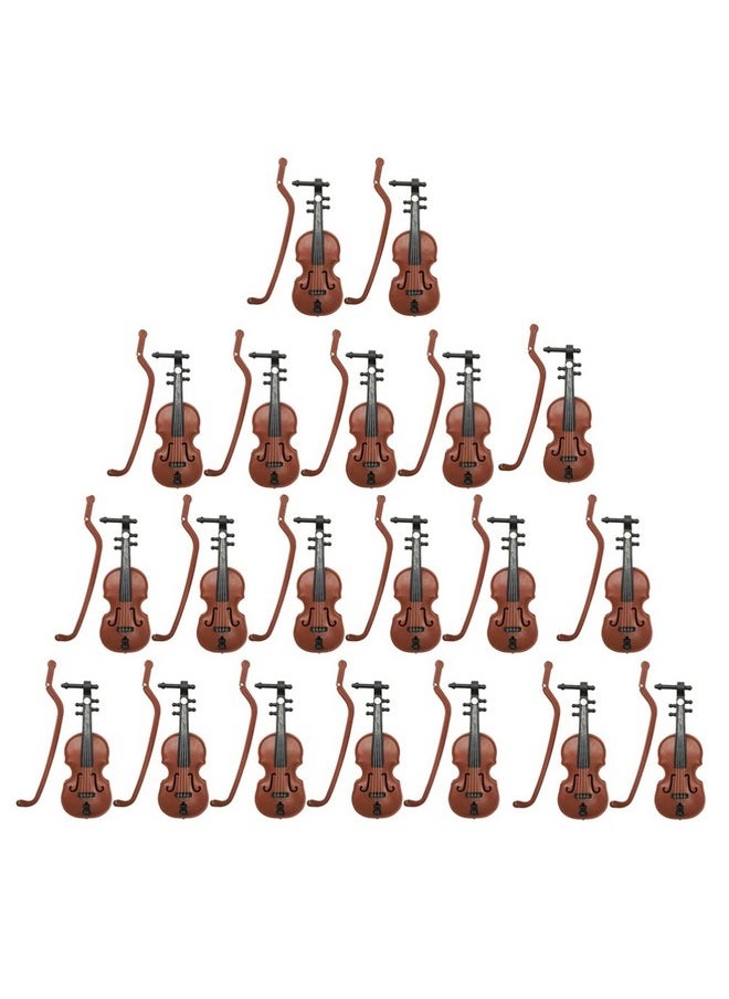 BESTOYARD BESTOYARD 20 Sets Miniature Violin Tiny Violin Mini Musical Instrument Miniature Violin Model Dollhouse Furniture Crafts Ornament for Dollhouse Fairy Garden Holiday Tree Decoration  - Image 1