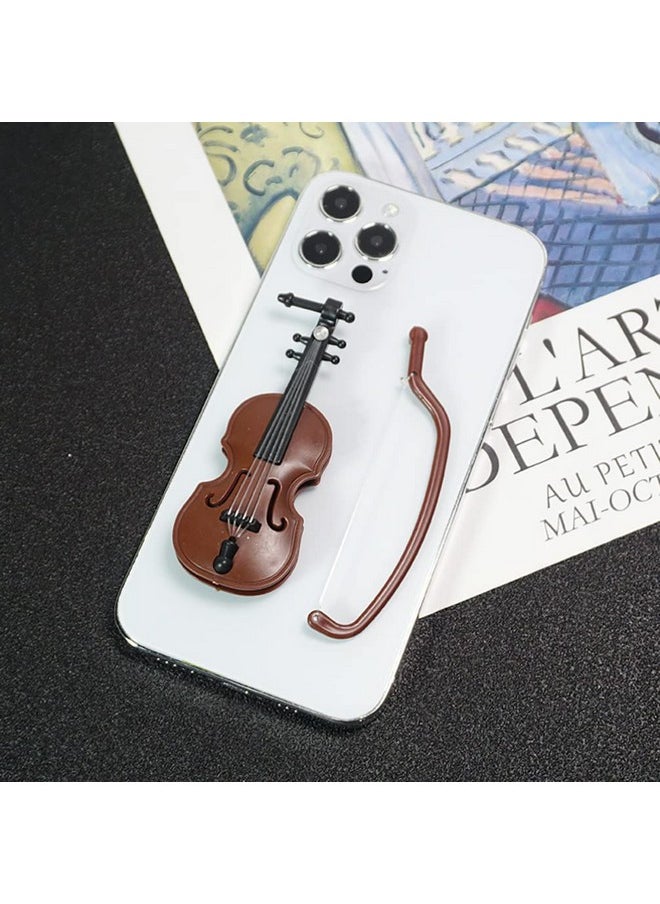 BESTOYARD BESTOYARD 20 Sets Miniature Violin Tiny Violin Mini Musical Instrument Miniature Violin Model Dollhouse Furniture Crafts Ornament for Dollhouse Fairy Garden Holiday Tree Decoration  - Image 3
