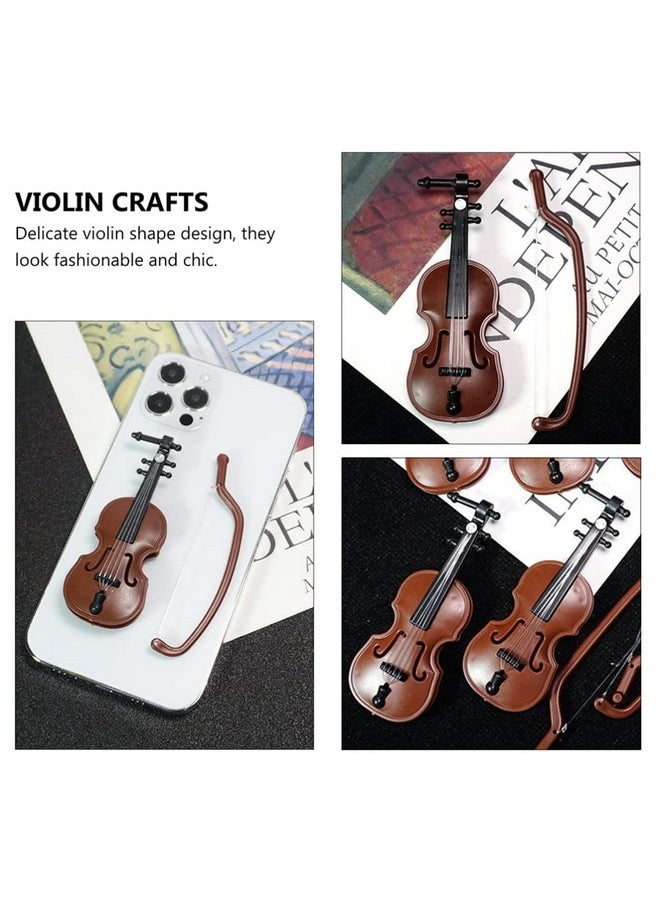 BESTOYARD BESTOYARD 20 Sets Miniature Violin Tiny Violin Mini Musical Instrument Miniature Violin Model Dollhouse Furniture Crafts Ornament for Dollhouse Fairy Garden Holiday Tree Decoration  - Image 5