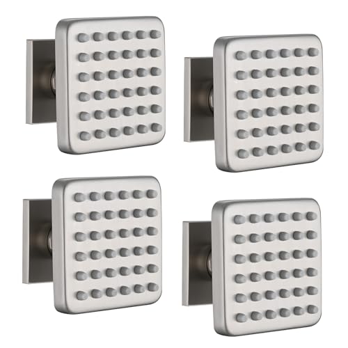 LOCALAND Solid Brass Square Body Spray Jets for Shower, High Pressure Wall Mount Massage Spray, Upgrade Spa Jets, 4PCS, Brushed Nickel - Image 1