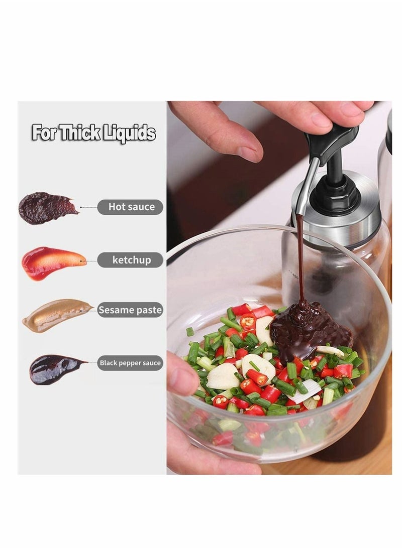 Y&D Glass Squeeze Bottles, No Drip,Condiment Bottle for Ketchup Salad Dressing Honey Oil Presser,Sticky Sauce Kitchen and BBQ,17 OZ, 2 Pack  - Image 2