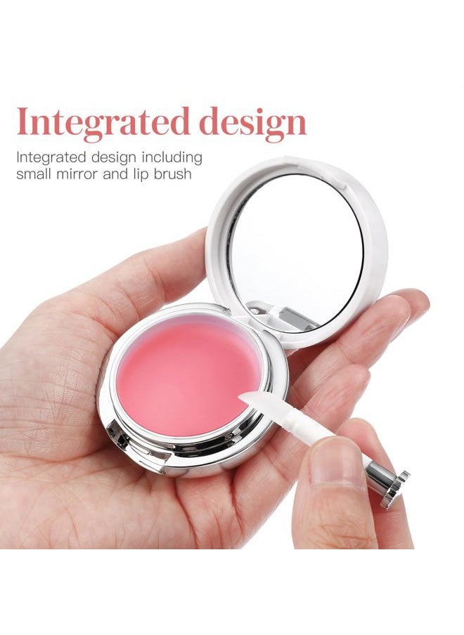 Beaupretty 2 Pieces Plastic Lips Balm Jars Empty Lip Mask Holder Box with Silicone Lip Brush Mirror Refillable Lipstick Pot for Home Travel  - Image 2