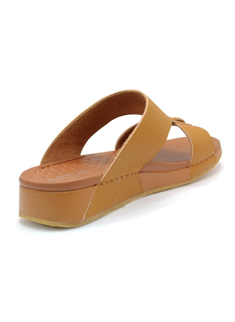 AL BAAZ Al Baaz Tan Arabic Sandals for Men - Traditional Leather Men Sandals  - Image 3