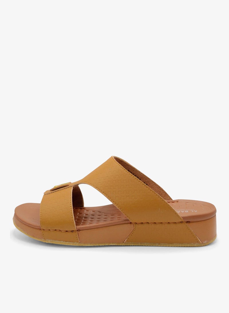 Al Baaz Tan Arabic Sandals for Men - Traditional Leather Men Sandals - Image 1