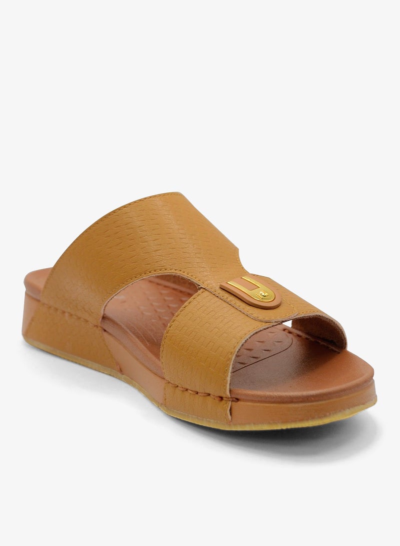 Al Baaz Tan Arabic Sandals for Men - Traditional Leather Men Sandals - Image 2