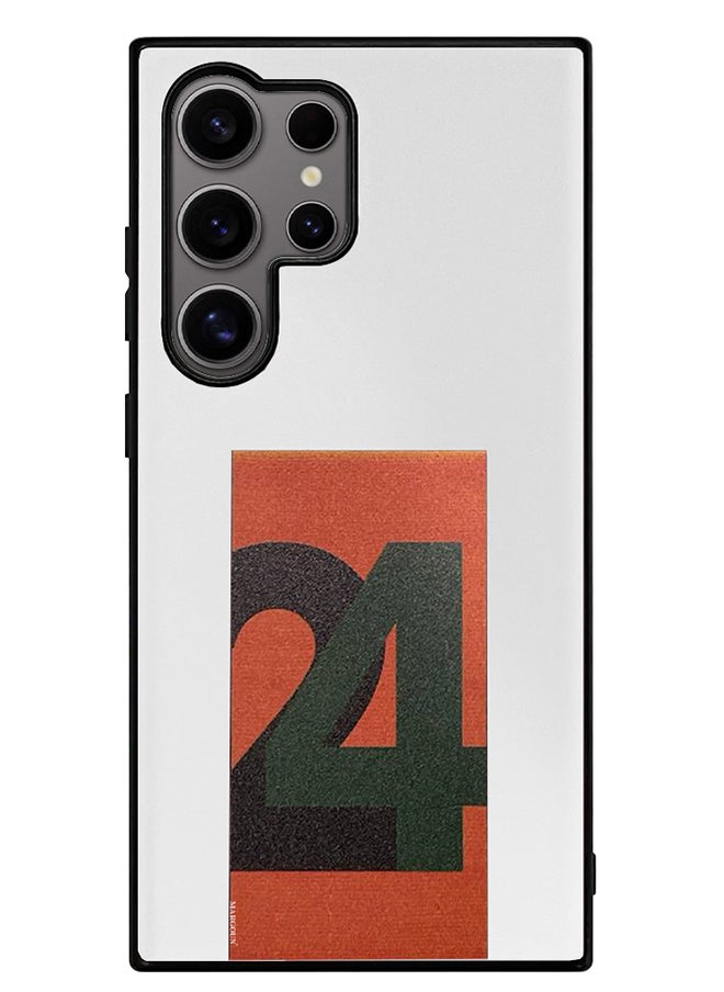 CATANES - Samsung Galaxy S24 Ultra Case Hard PC Case with Print Design Luxury and Durable Case Cover Thin & Lightweight Case White - Image 1