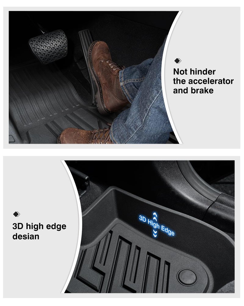 Powerty Floor Mats for 2018-2024 BMW X3 / 2019-2024 BMW X4, Custom Fit for X3 X4 Accessories, 3D TPE All Weather Car Mats Heavy-Duty Floor Liners (Fit All Models) - Image 5