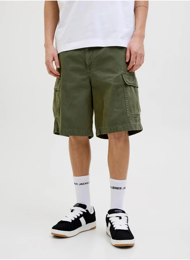 جاك اند جونز Mid Rise Regular Fit Cargo Shorts