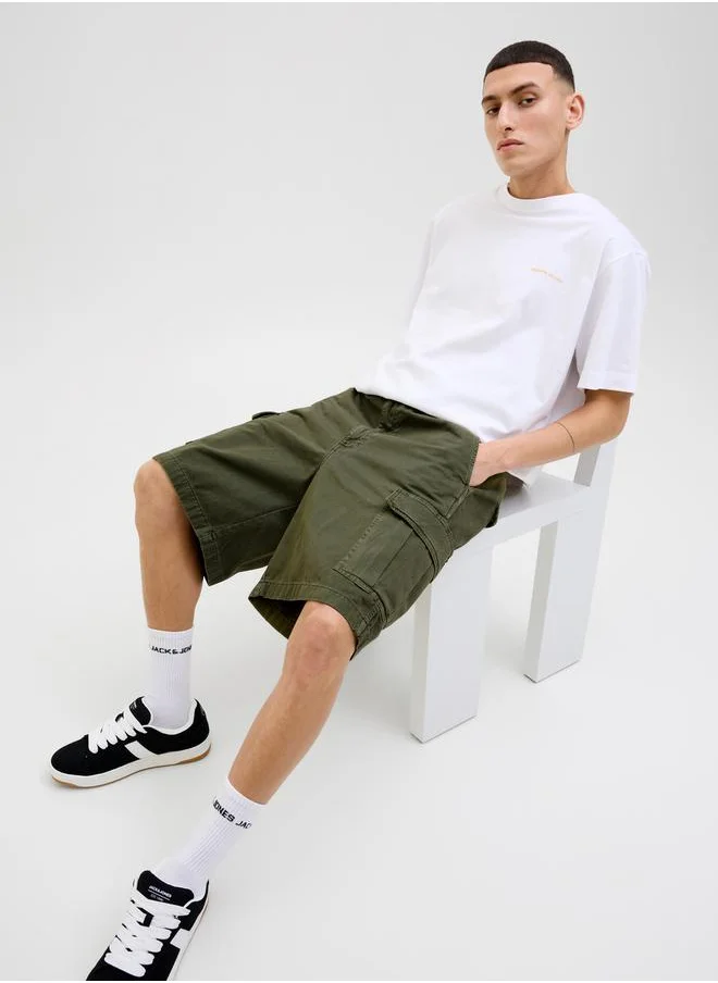 جاك اند جونز Mid Rise Regular Fit Cargo Shorts
