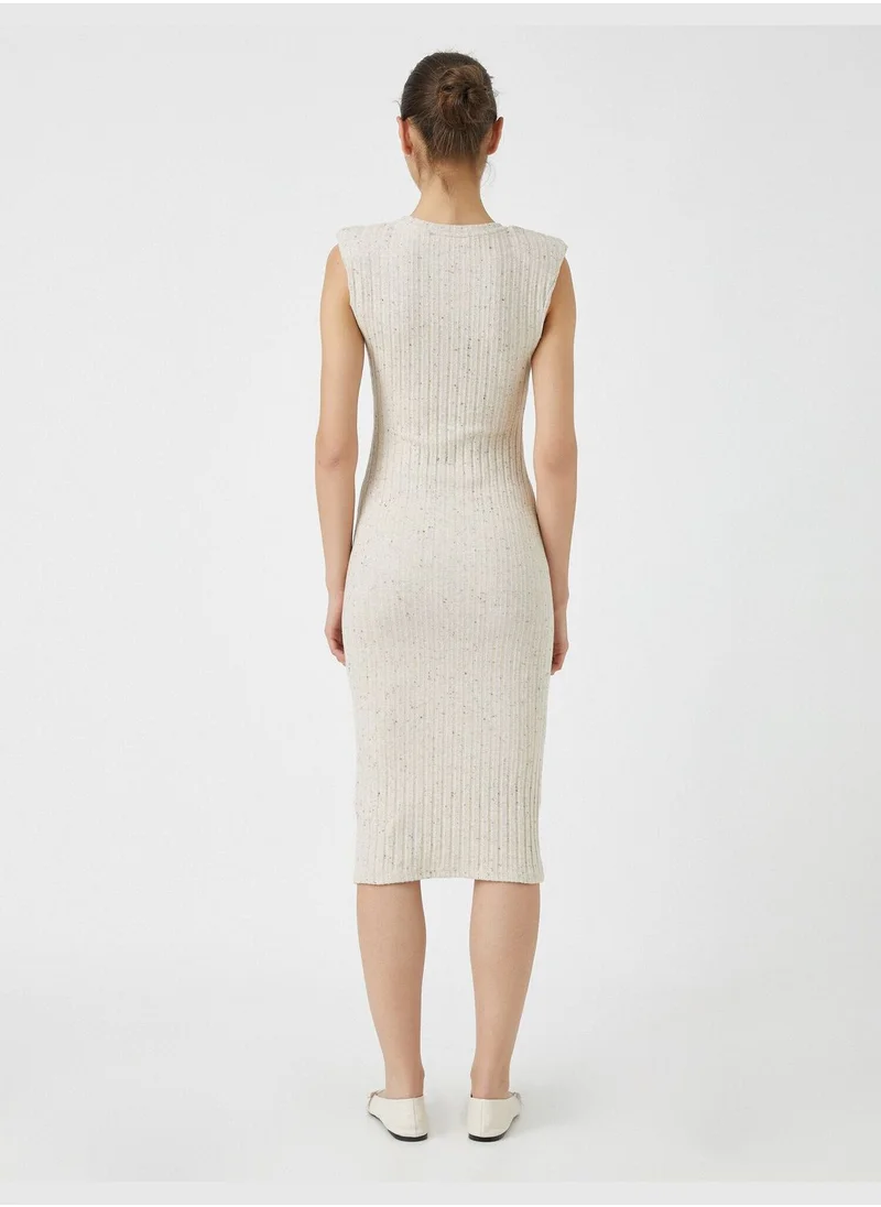 KOTON Crew Neck Sleeveless Midi Dress